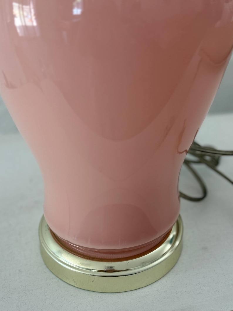 90s postmodern light pearl pink glass table lamp light immagine 5