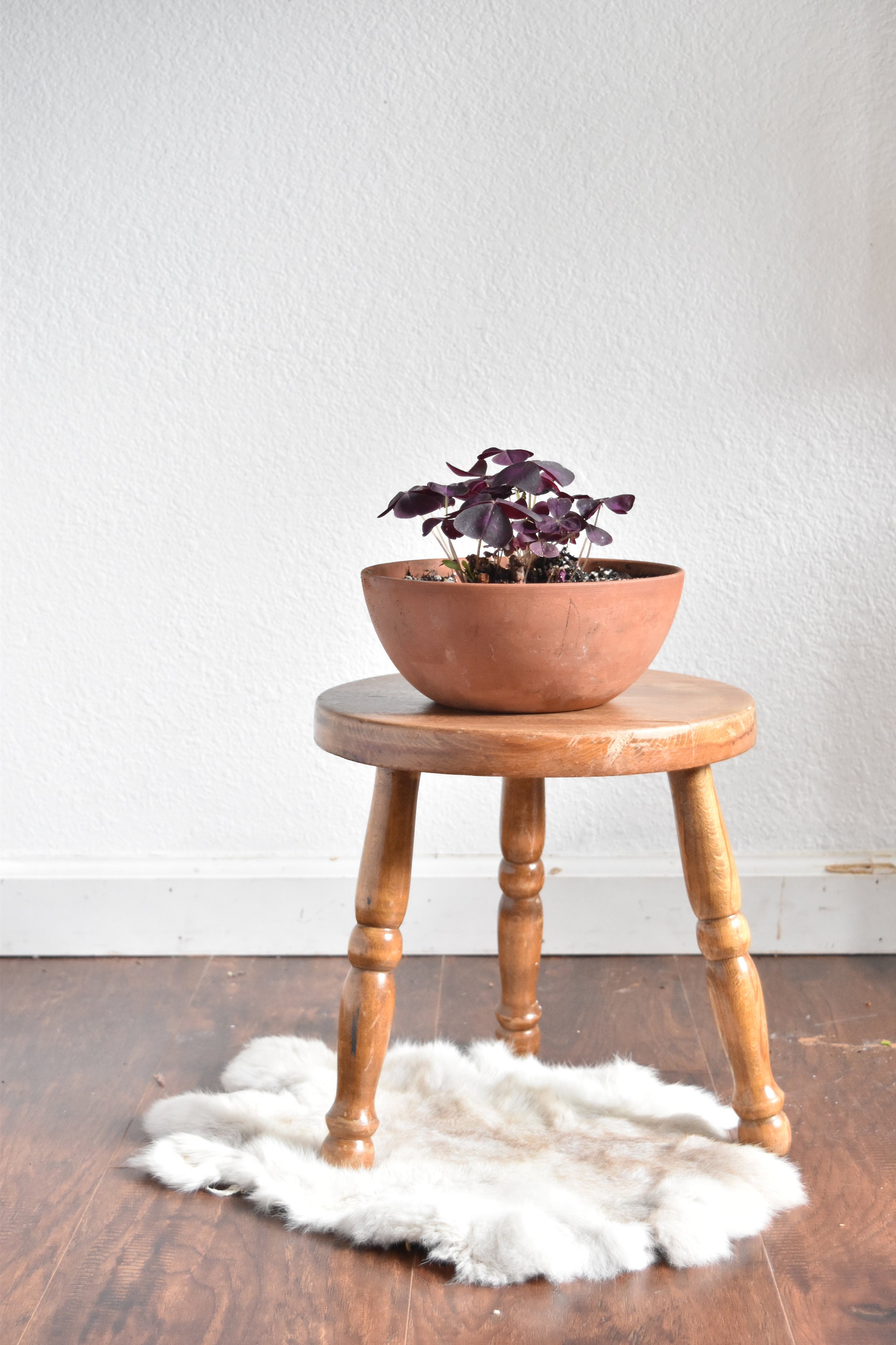 vintage small wood stool / plant stand vintage small wood stool / plant stand