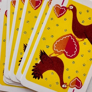 vintage animal hearts playing card game set complete full deck kids game with box image 4