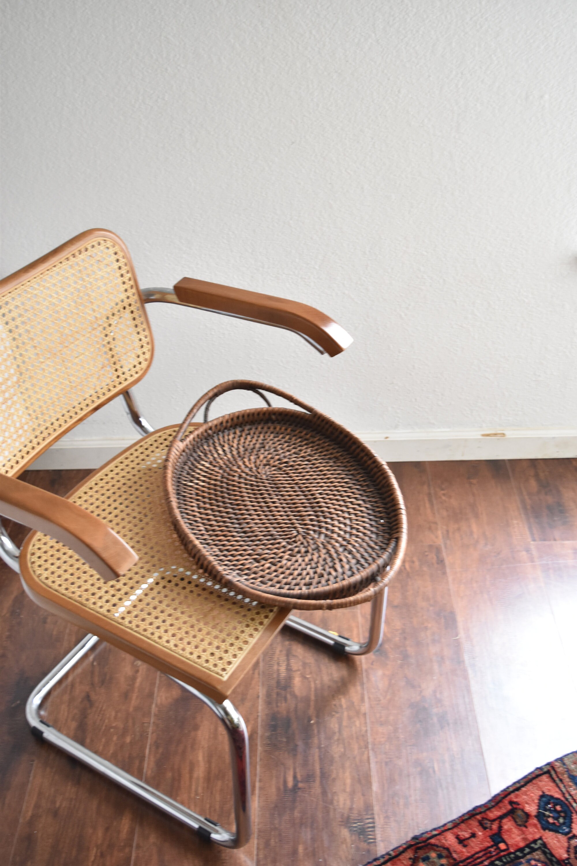 Reserved | large oval woven rattan wood basket table tray ...