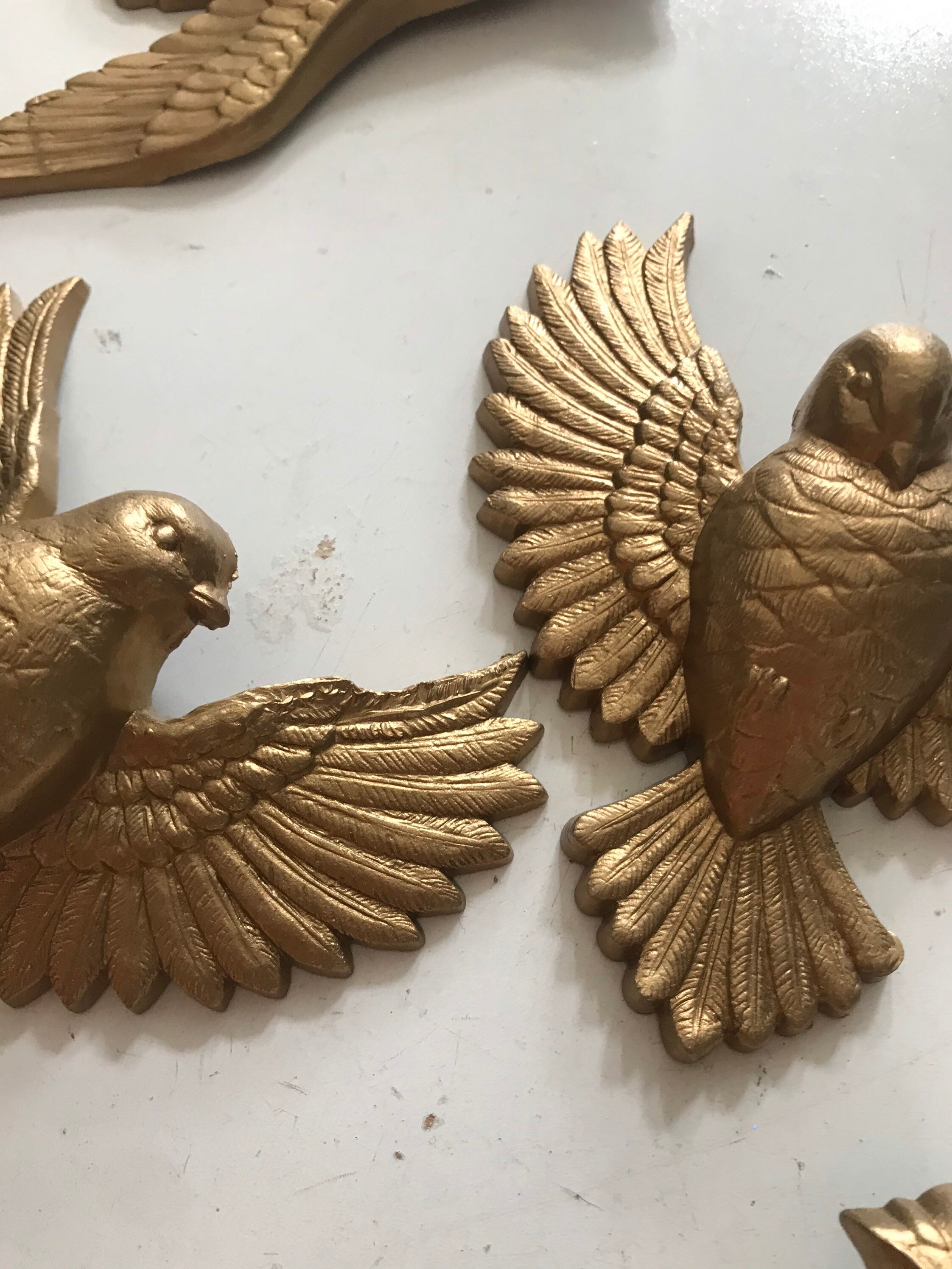 vintage gold dove bird wall hanging ornament decorations