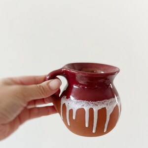 drip glazed ceramic burgandy mexican coffee mug image 2