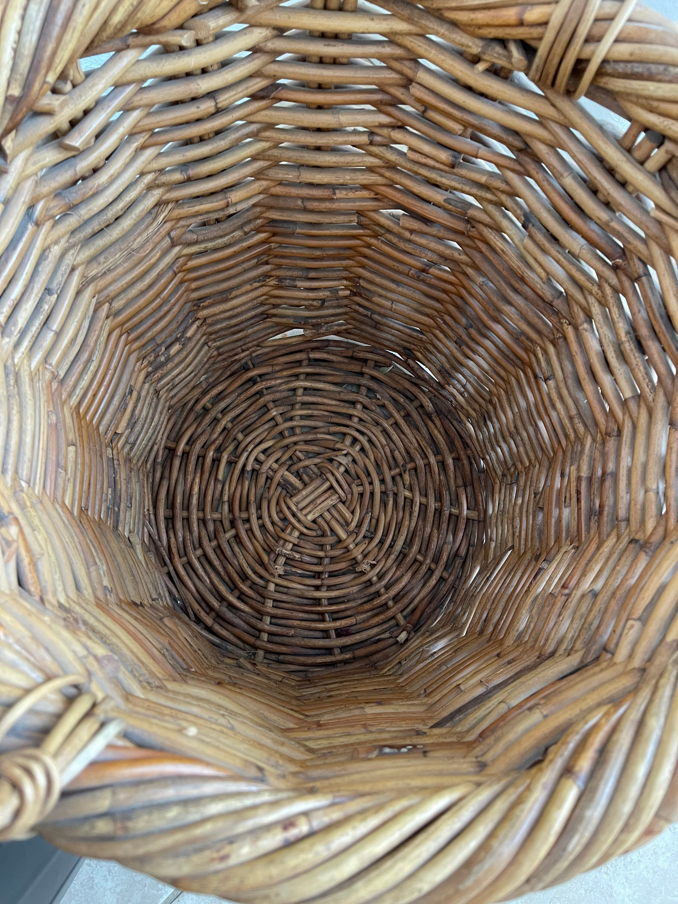 Cesta de almacenamiento de mimbre con asas / cesta de residuos | Etsy