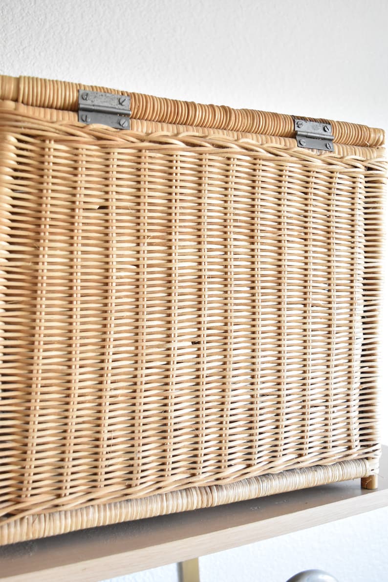 baby bird duck woven wicker storage toy box with lid and handles kids bedroom decor