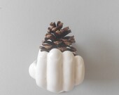 vintage white hand mold // wall hanging rack display