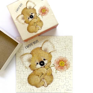 Vintage Springbok I Wuv You Koala Bear Mini Jigsaw Puzzle
