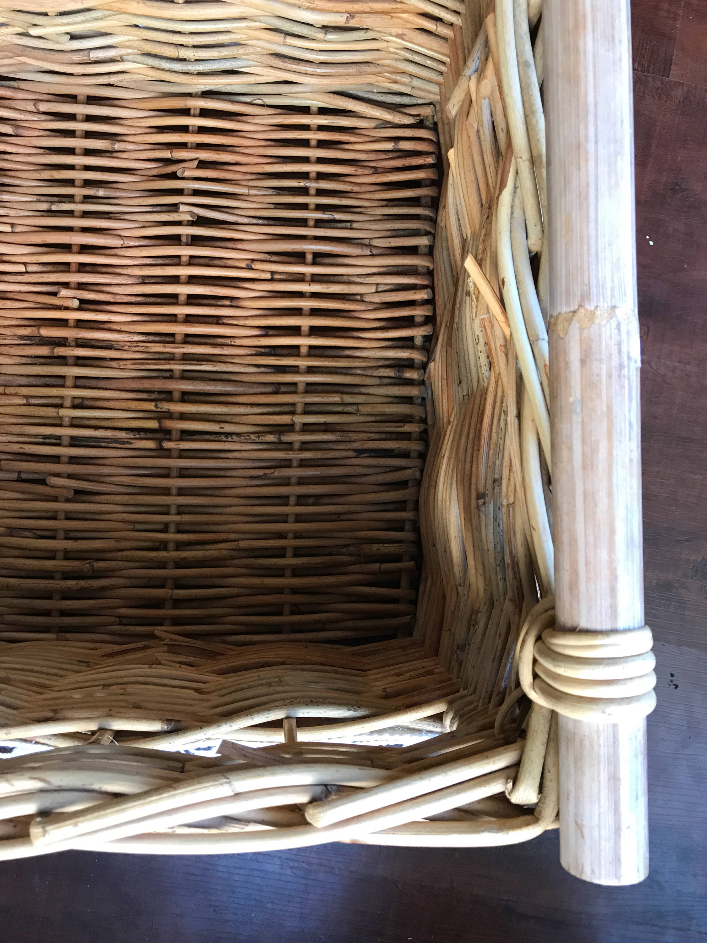 extra large boho woven wicker bamboo storage basket ...