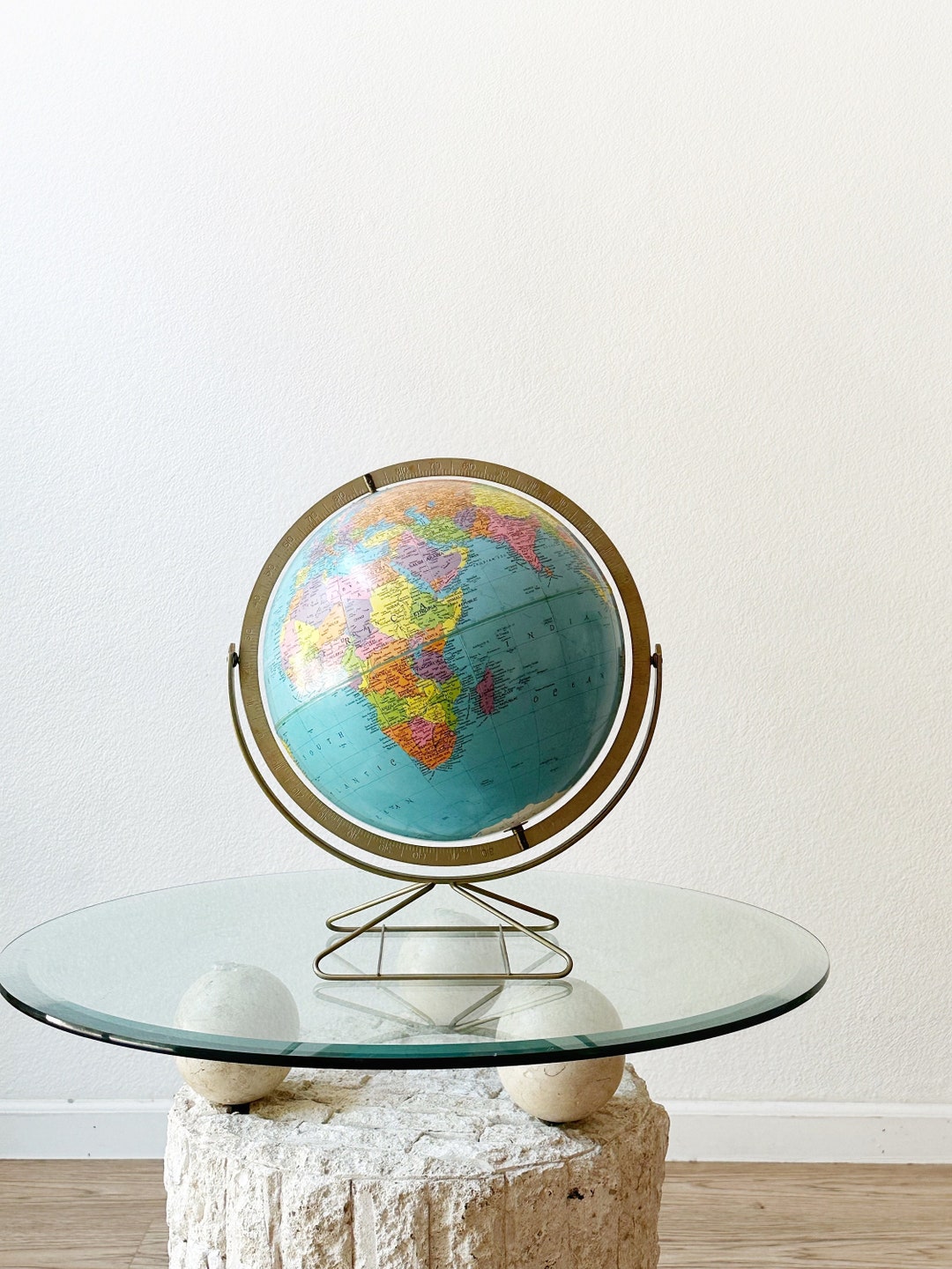 Atomic 12 Inch Blue Vintage Replogle World Globe on Metal Stand - Etsy