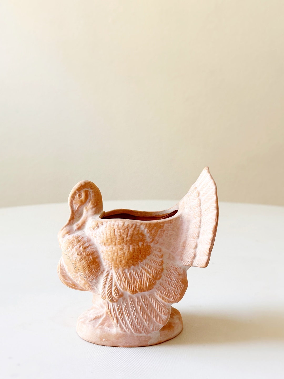 Ceramic Turkey Planter Pottery Vase Thanksgiving Decor Etsy