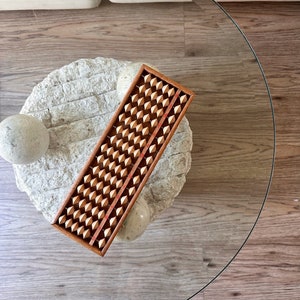 vintage asian beige abacus counter / counting numbers