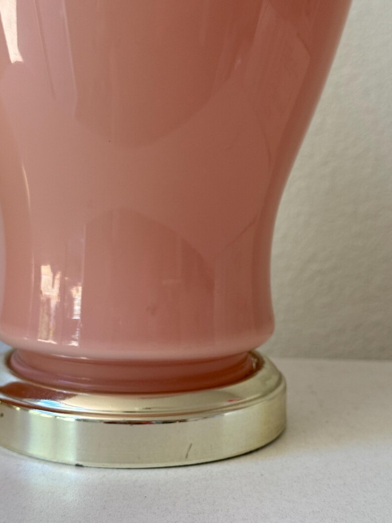 90s postmodern light pearl pink glass table lamp light immagine 9
