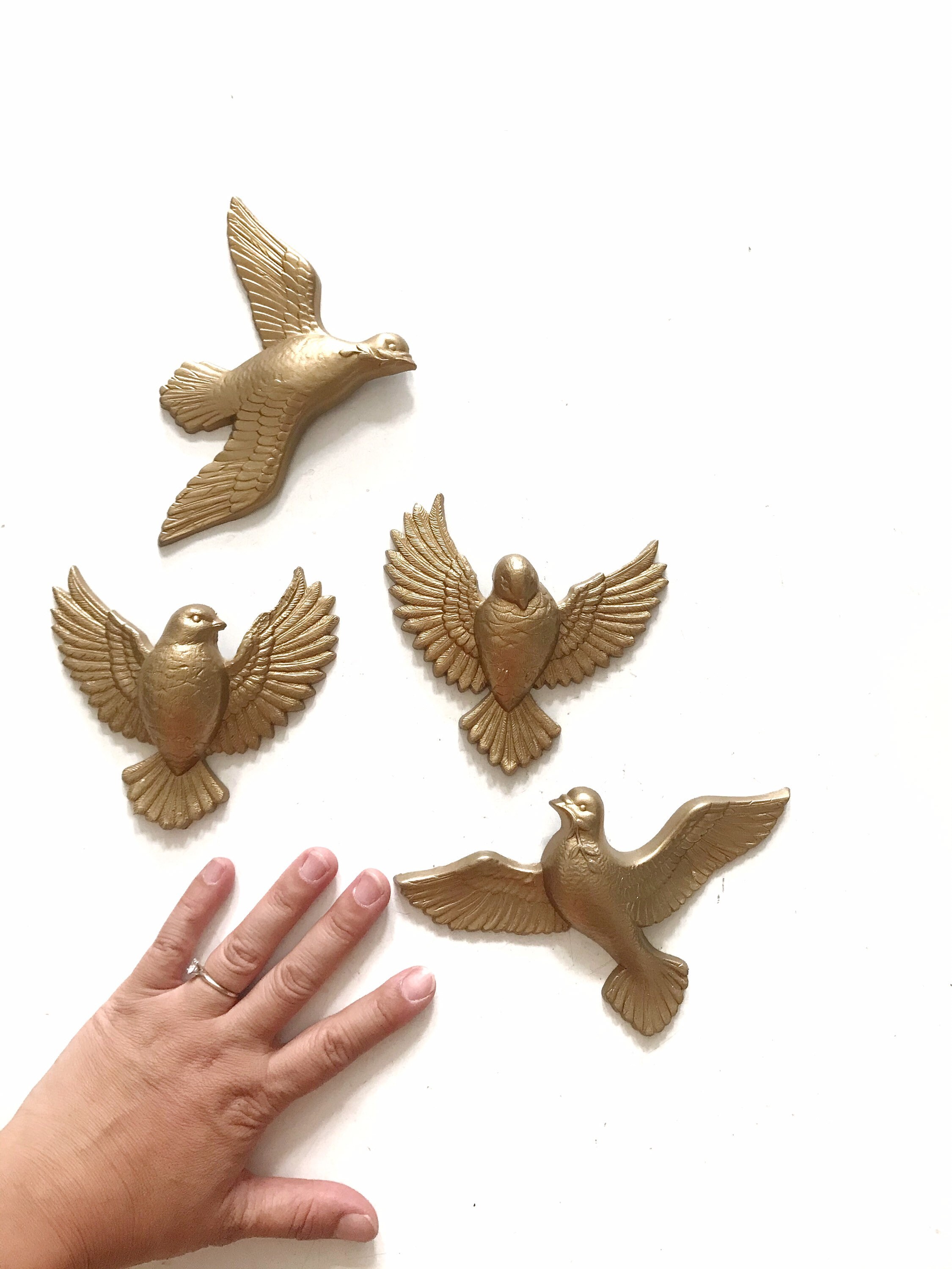 vintage gold dove bird wall hanging ornament decorations