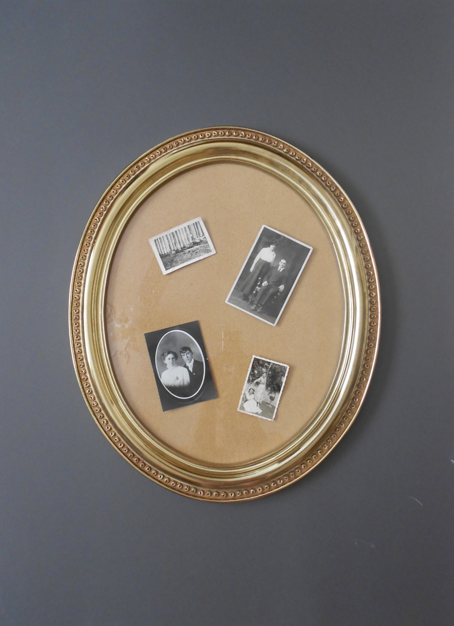 Extra large gold vintage oval picture frame / homco / 23 x 19 Etsy