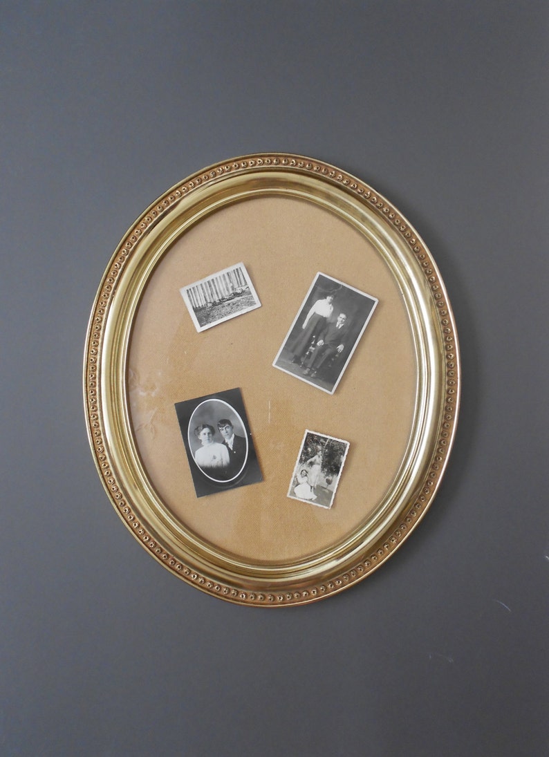 Extra large gold vintage oval picture frame / homco / 23 x 19 Etsy