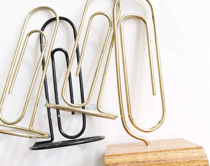 Large Vintage Brass Paperclip Photo Stand / Paper Clip / Photo Prop Etsy