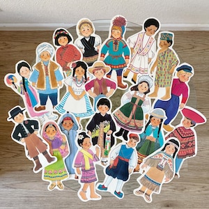 Gran impresión de arte mural en color del conjunto Niños alrededor del mundo de Frank Schaffer