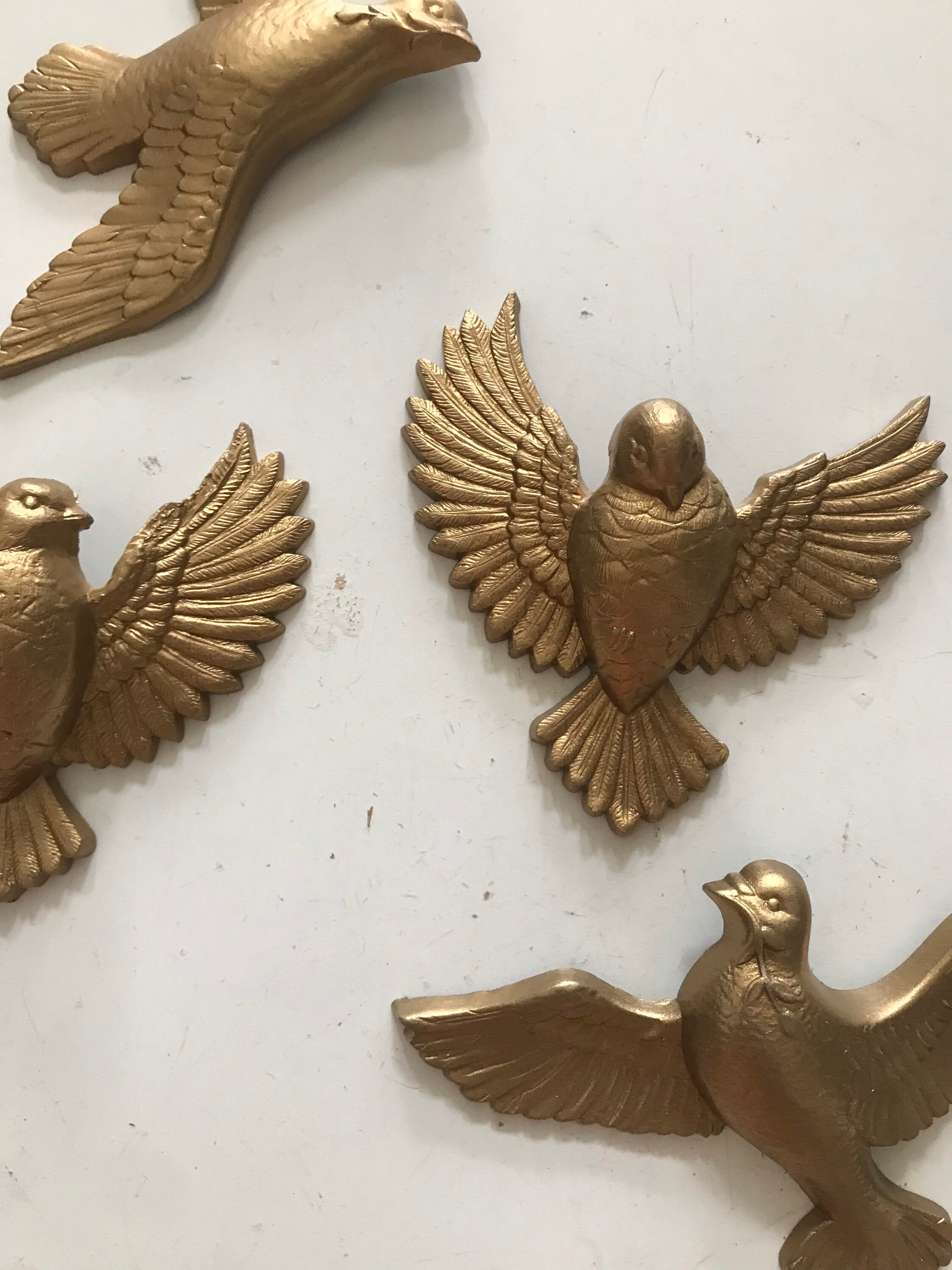 vintage gold dove bird wall hanging ornament decorations