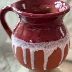 drip glazed ceramic burgandy mexican coffee mug image 4