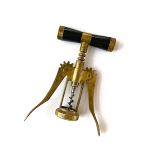 mid century modern Italian double lever corkscrew bottle wine opener