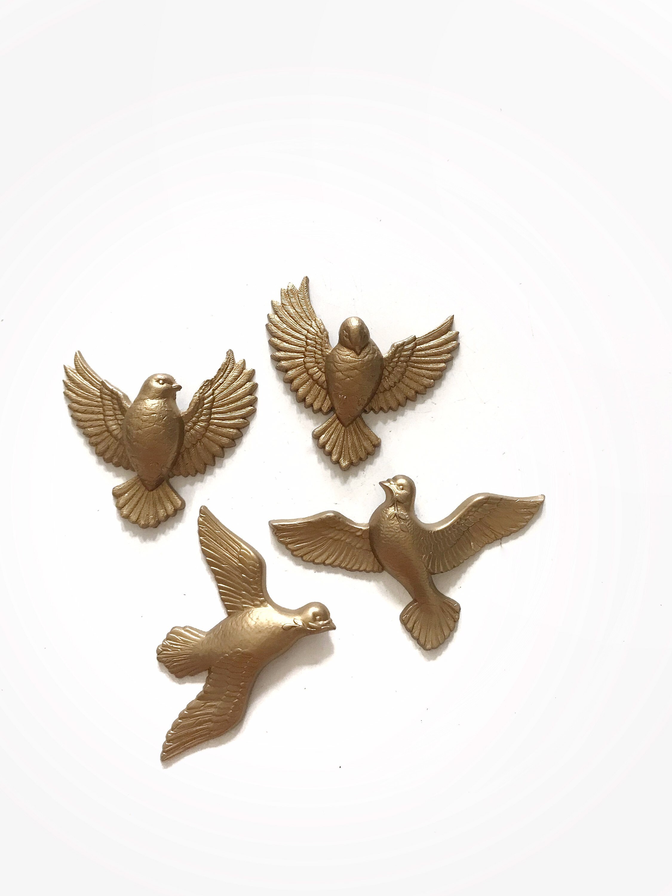vintage gold dove bird wall hanging ornament decorations