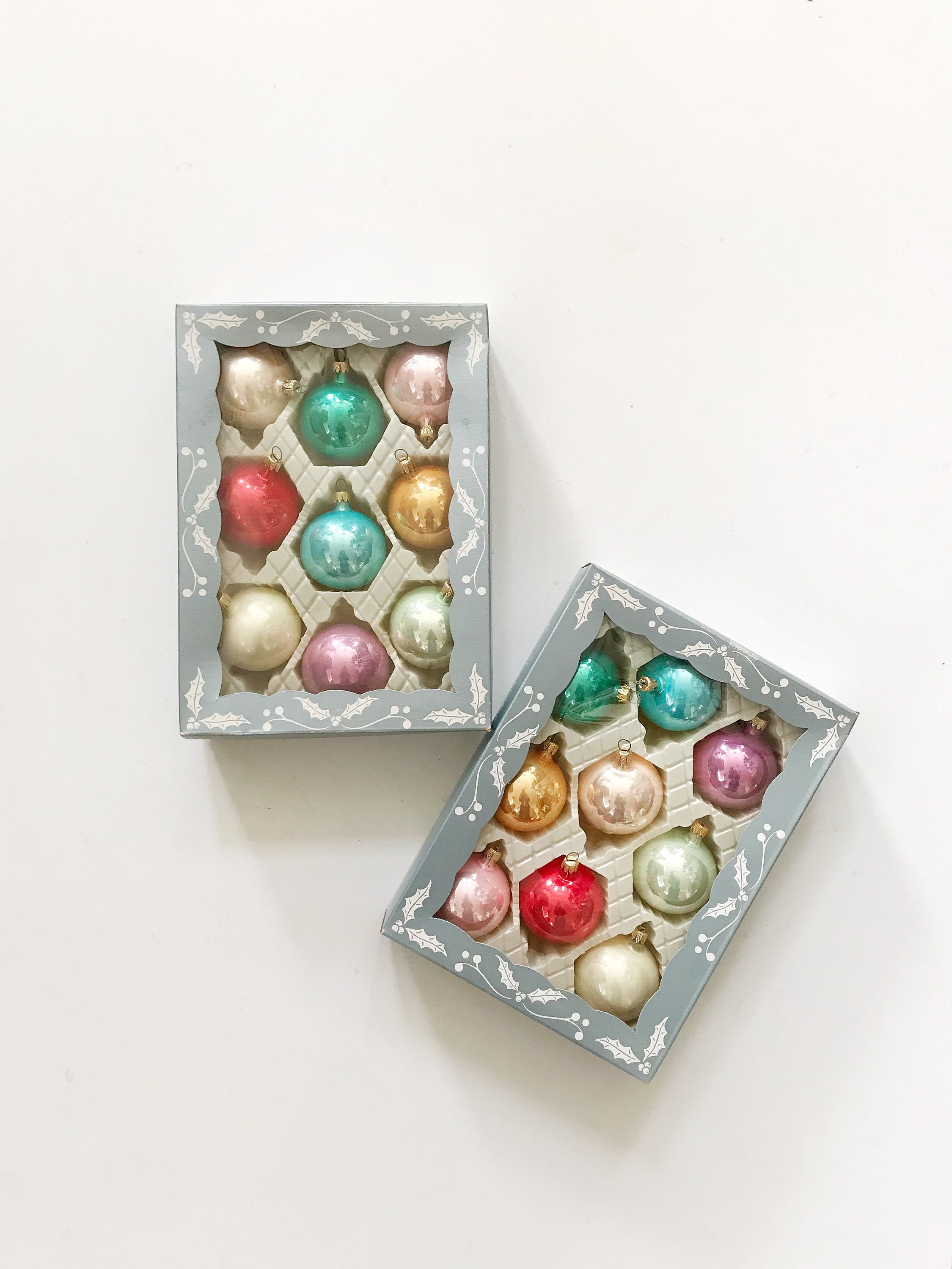 8 PASTEL PINK GREEN LILAC WHITE CANDY ORNAMENTS MINI TREE ...