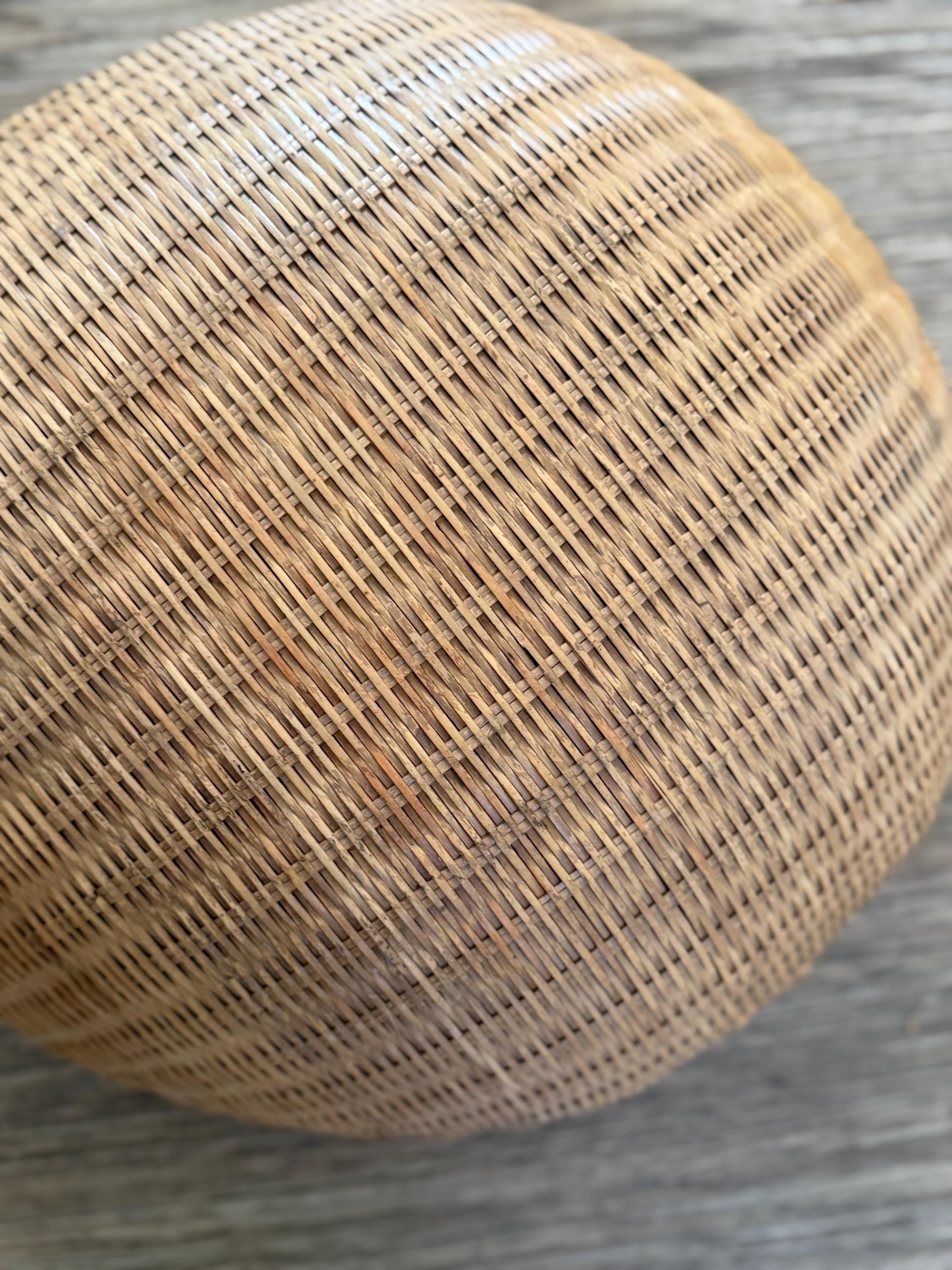Woven Rattan Bamboo Winnowing Rice Shifting Basket | Wall Hanging Asian ...