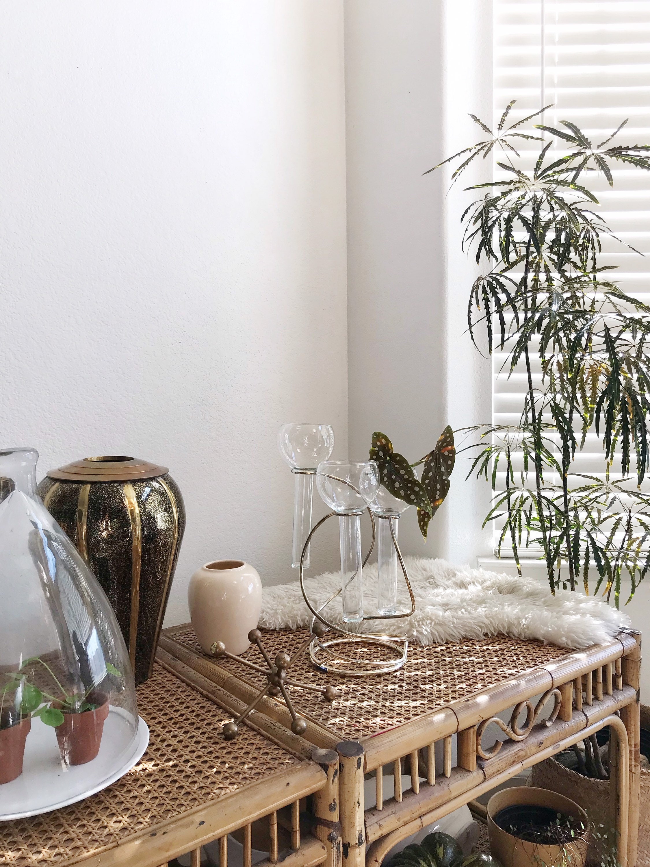 Modern Art Deco Glass Globe Vases With Silver Metal Stand Etsy