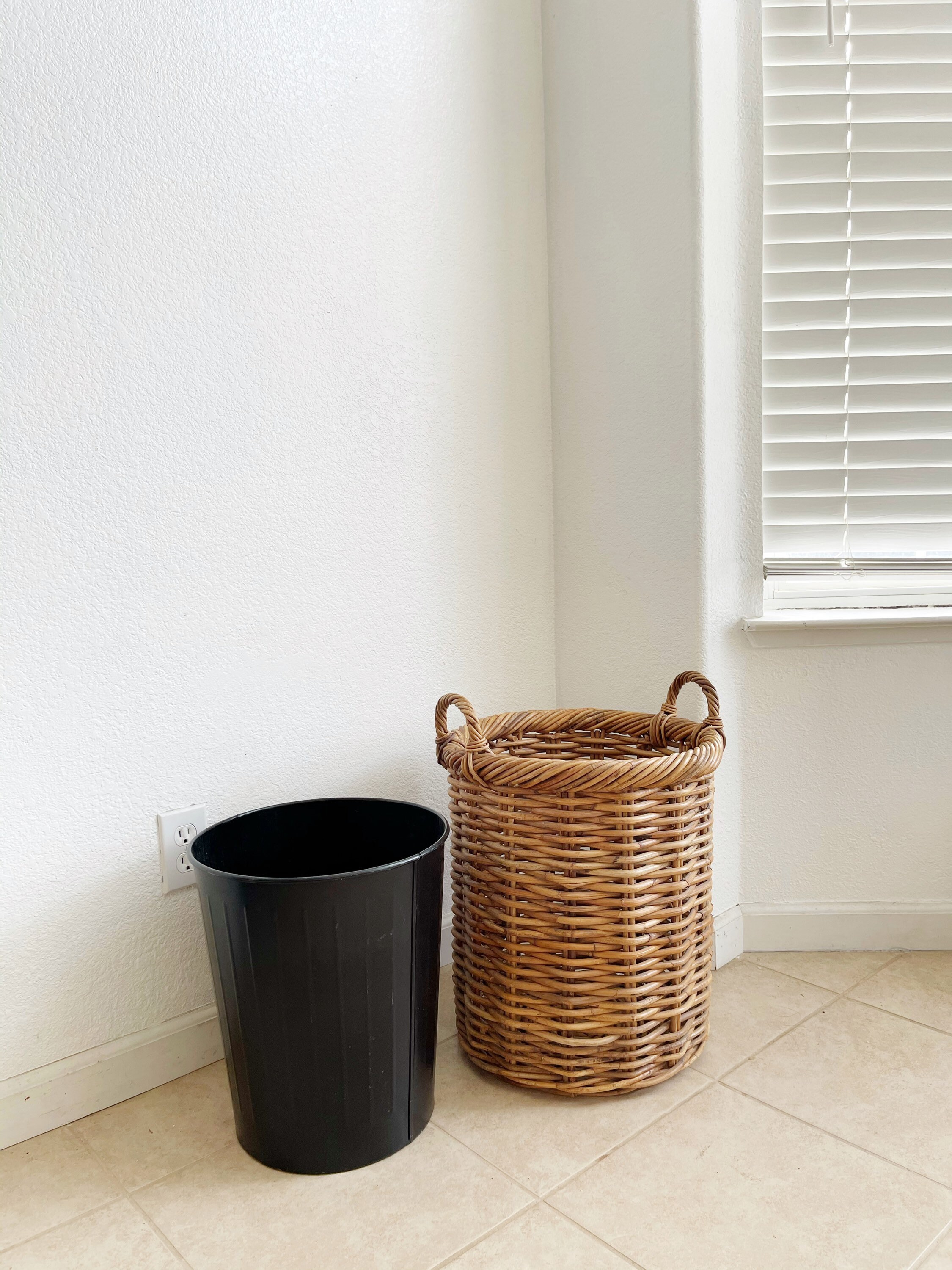 Cesta de almacenamiento de mimbre con asas / cesta de residuos | Etsy