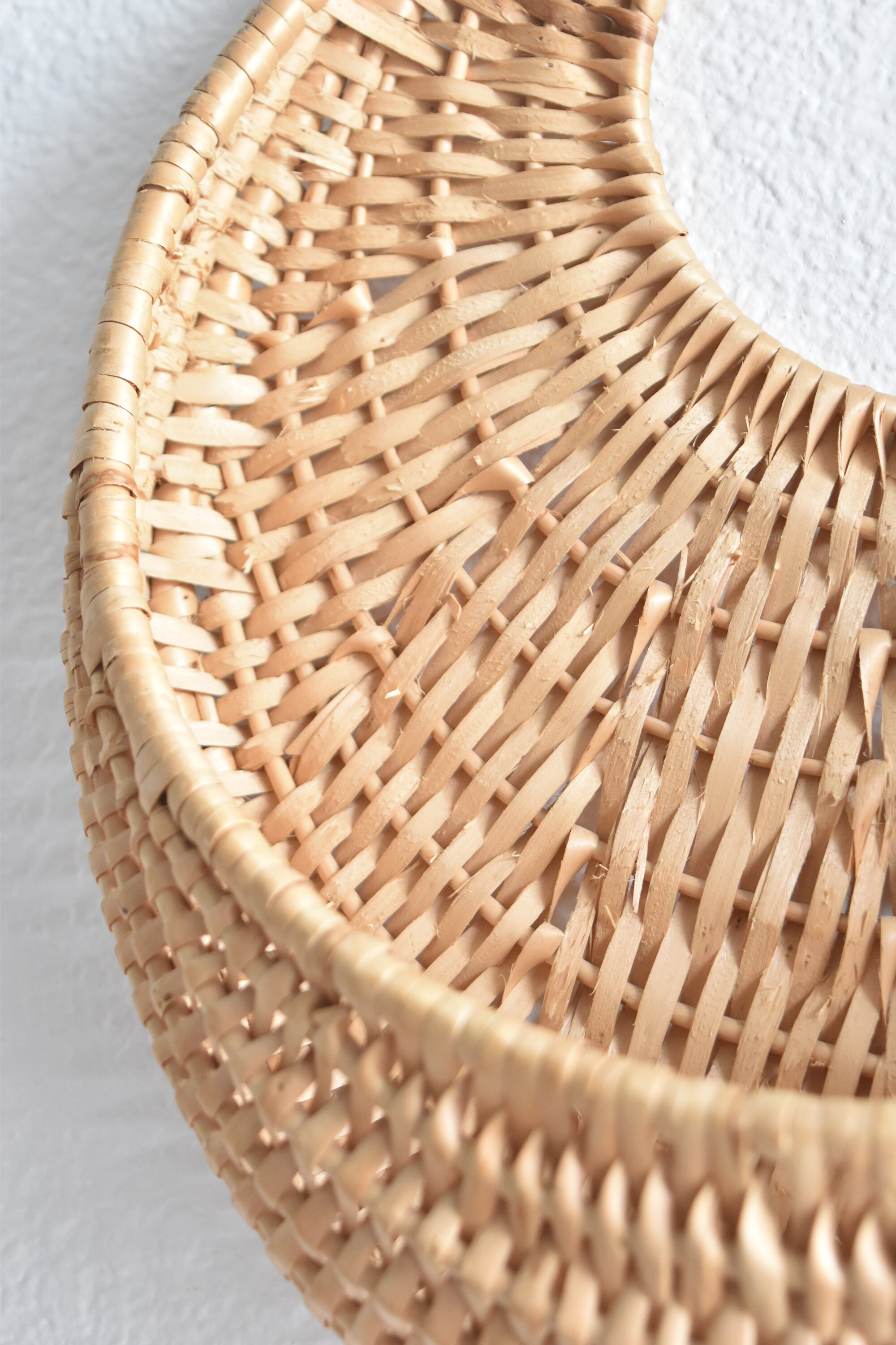 round woven wicker wall hanging basket planter boho home