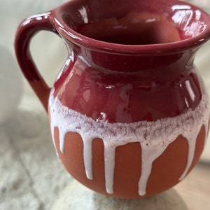 drip glazed ceramic burgandy mexican coffee mug image 5