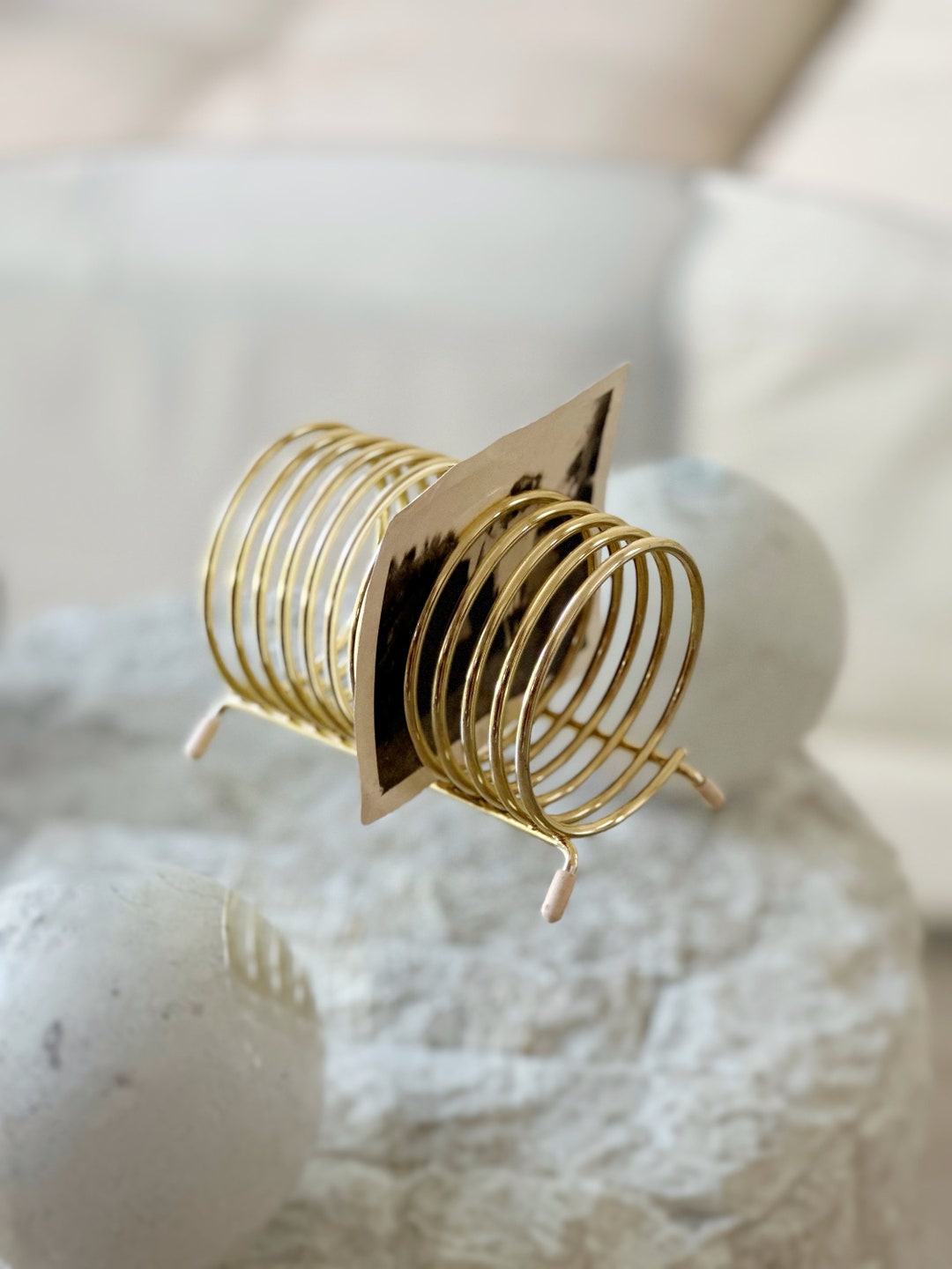Gold Spring Coil Spiral Office Mail File | Retro Organizer - Etsy