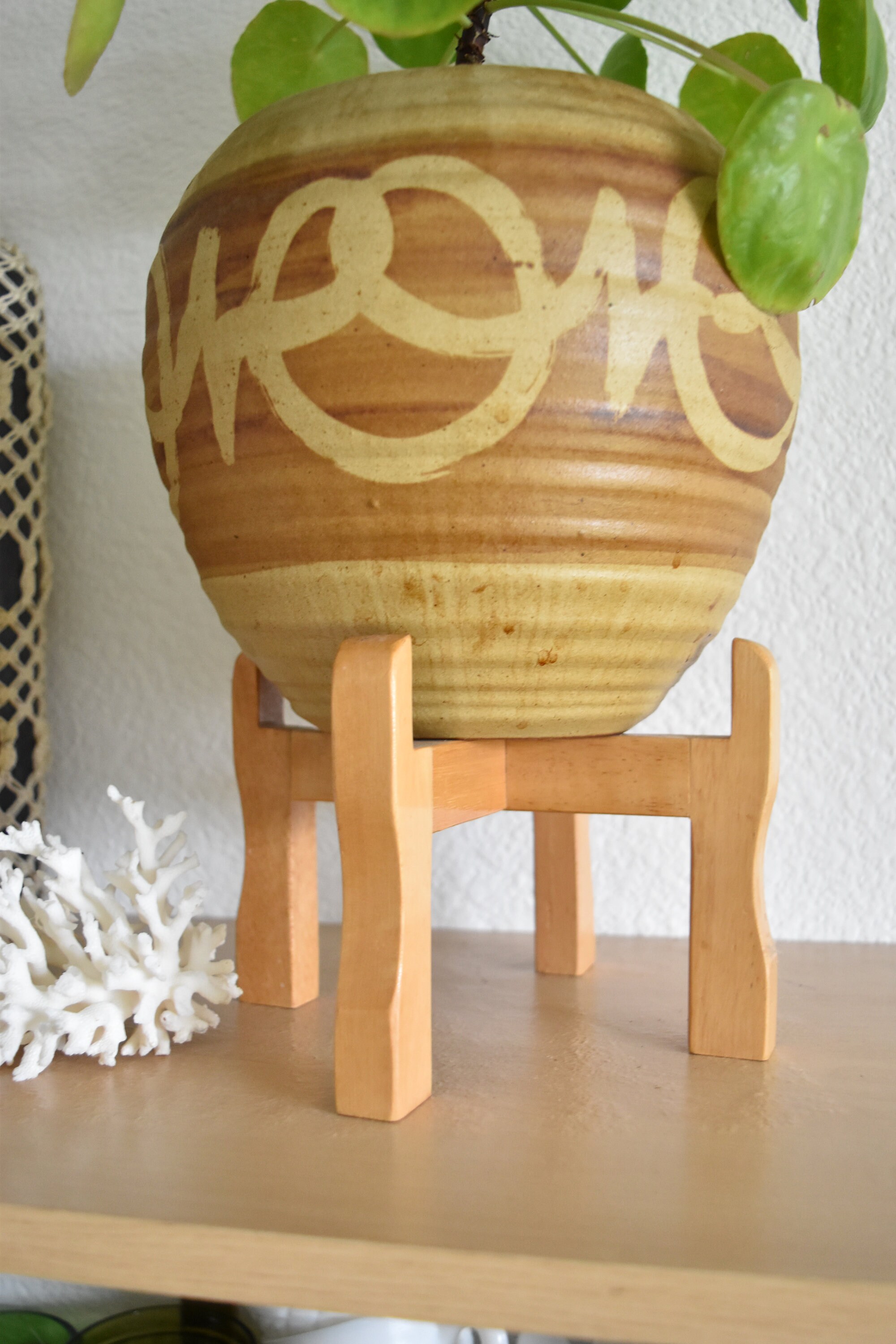 vintage small wood stool / plant stand vintage small wood stool / plant stand