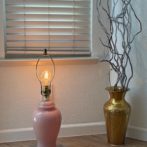 90s postmodern light pearl pink glass table lamp light immagine 8