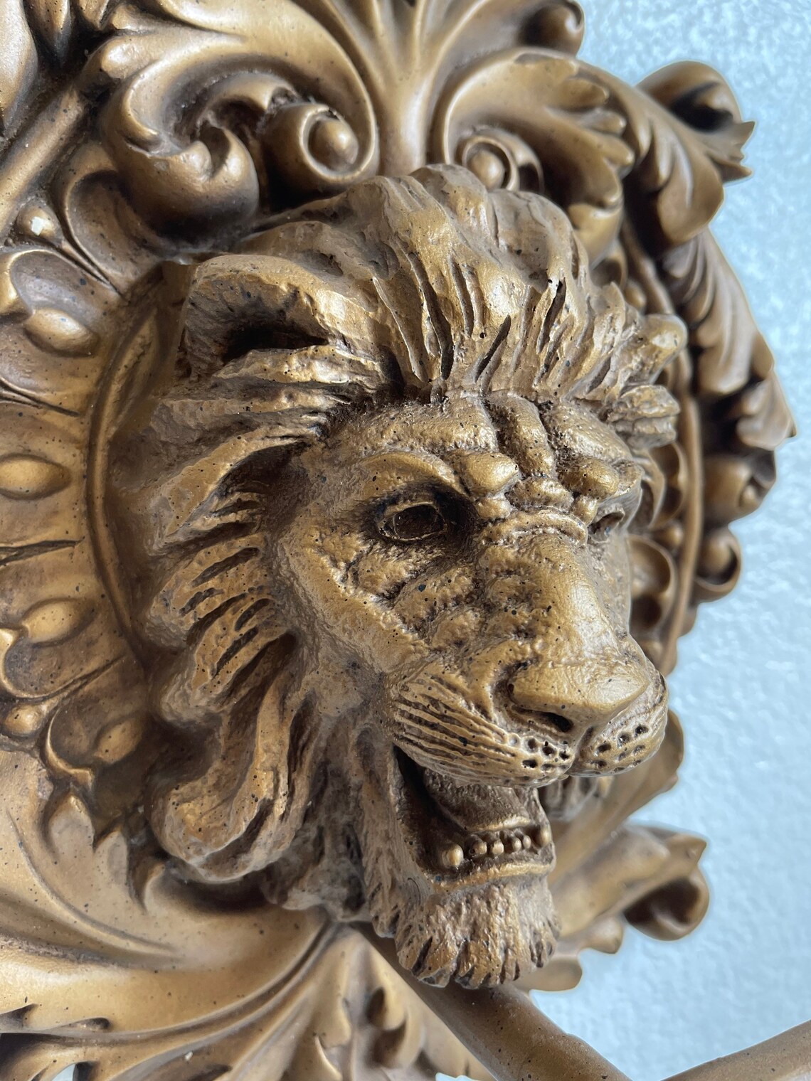 Large gold gaudy lion head toilet paper holder bathroom Etsy