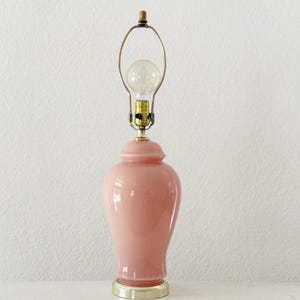 90s postmodern light pearl pink glass table lamp light immagine 2