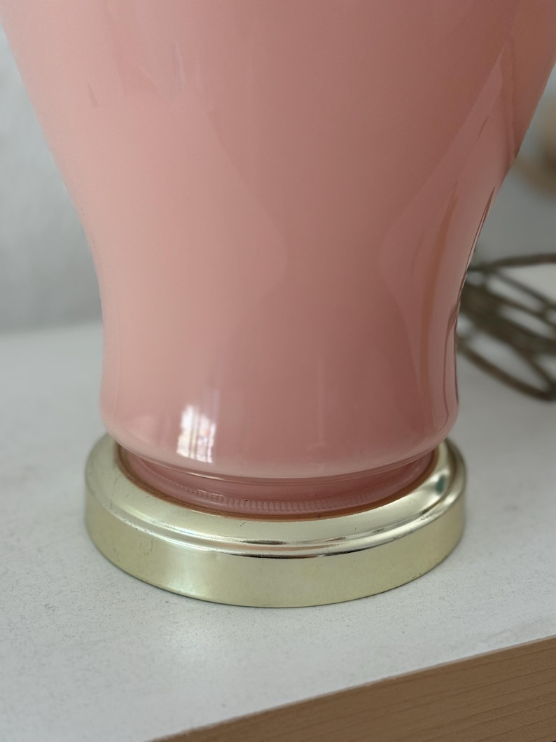 90s postmodern light pearl pink glass table lamp light immagine 4