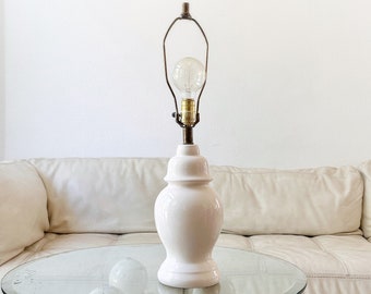 modern white ceramic ginger jar shaped table lamp | postmodern decor
