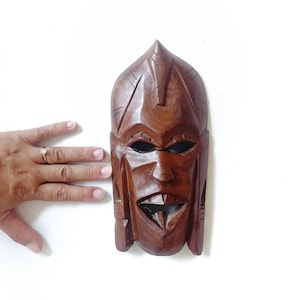 Kenyan African hand carved wood mask | africa tribal wall art