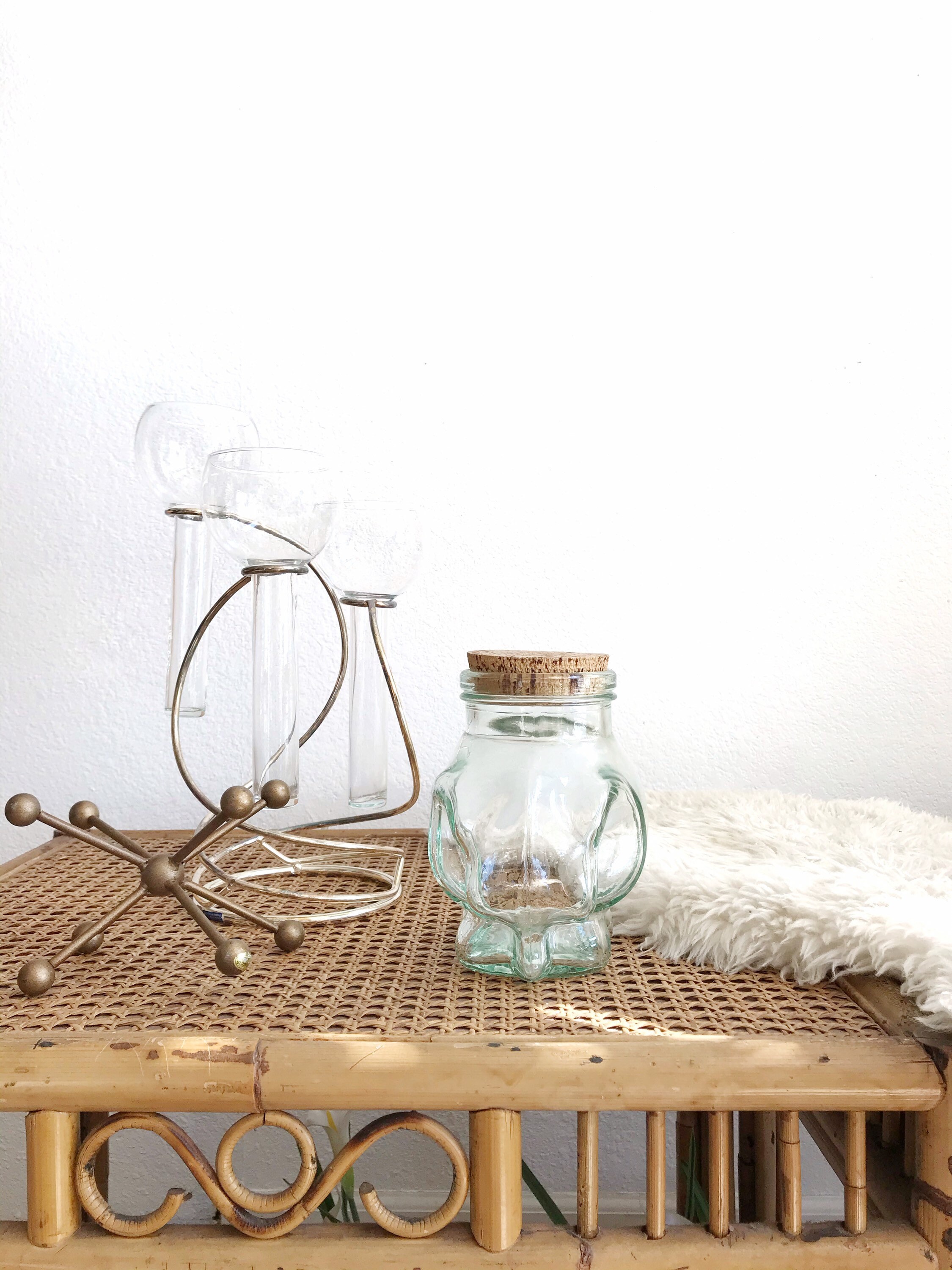 Thick glass elephant figurine cookie jar with cork lid Etsy