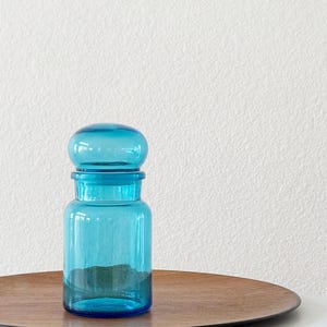 moderne blauwblauwe glazen potten | belgisch glaswerk | enkele pot