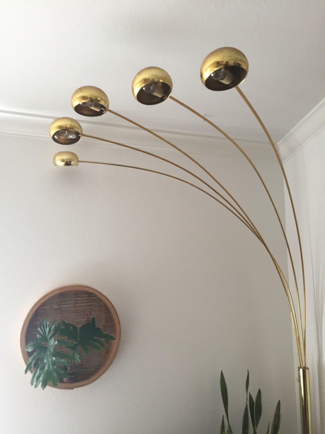 Vintage mid century modern brass arc orb floor lamp / spider Etsy