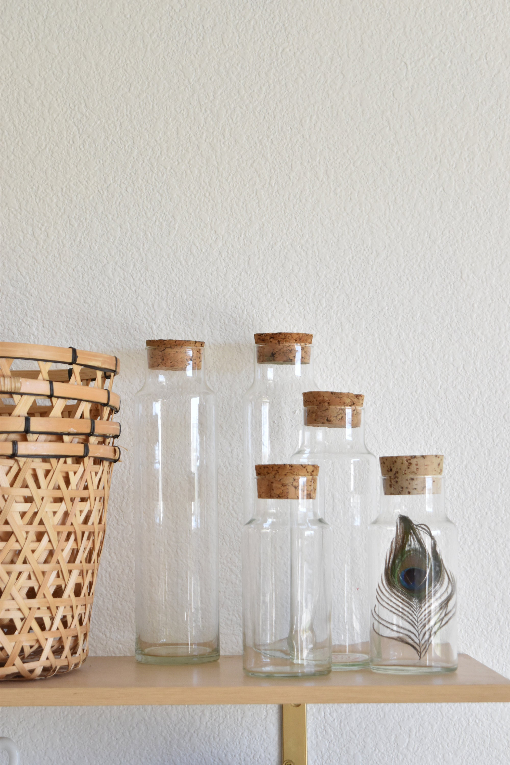 Tall cork lid glass apothecary jar / kitchen storage terrarium Etsy