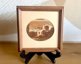 Vintage handmade needlepoint: Framed wall art