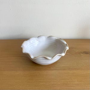 Handmade White Ceramic Bowl: Neutral Home Decor