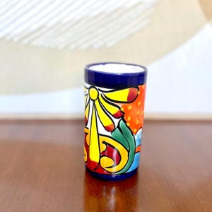 Handpainted Talavera vase, Mexican ceramics, Mexican decor, Colorful pottery