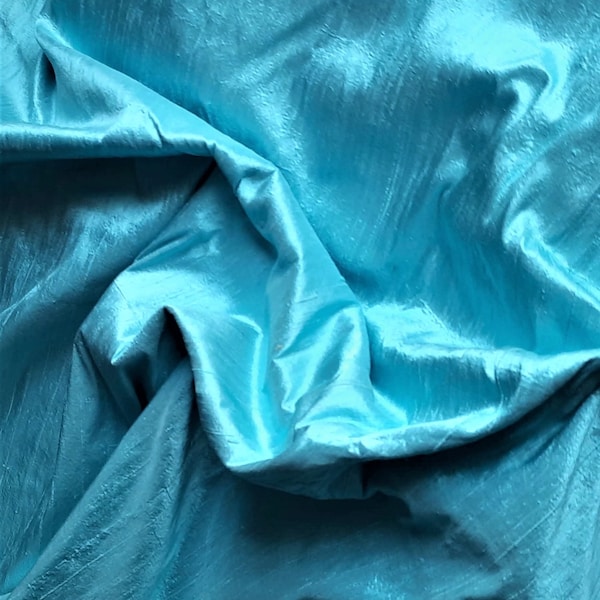 Silk Dupioni in Turquoise - Half yard, Yard Meter & Half Meter - D 368