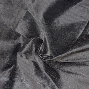 Silk Dupioni in Charcoal grey Fat quarter D 195 image 2