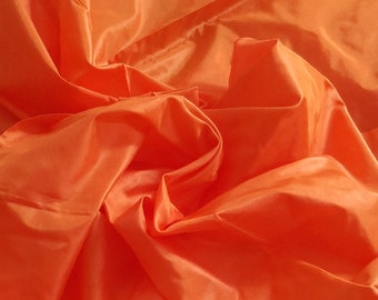 Silk Taffeta  in Saffron- Half yard, Yard and Meter - TF 109