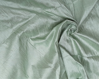 Earthy Green Dupioni Silk Curtains and Drapery Fabric