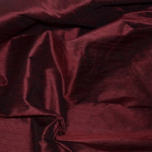 Burgundy Dupioni Silk Bridal Maroon Bridesmaid Dress Fabric Dupioni Silk Curtain Fabric Silk Upholstery Fabric Pillow Cover Silk By The Yard image 1